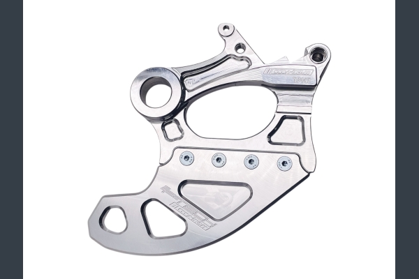 Rear brake disc guard for TM Racing 2T and 4T.